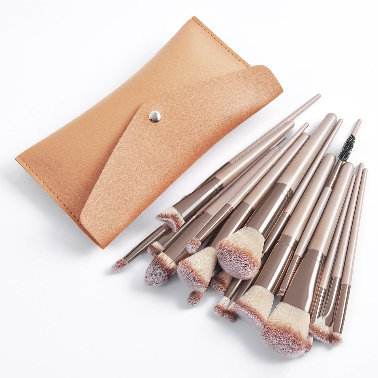 Champagne makeup brushes