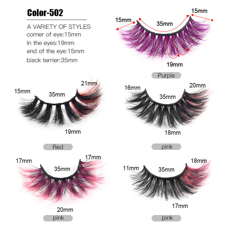 5 pairs colorful eyelashes