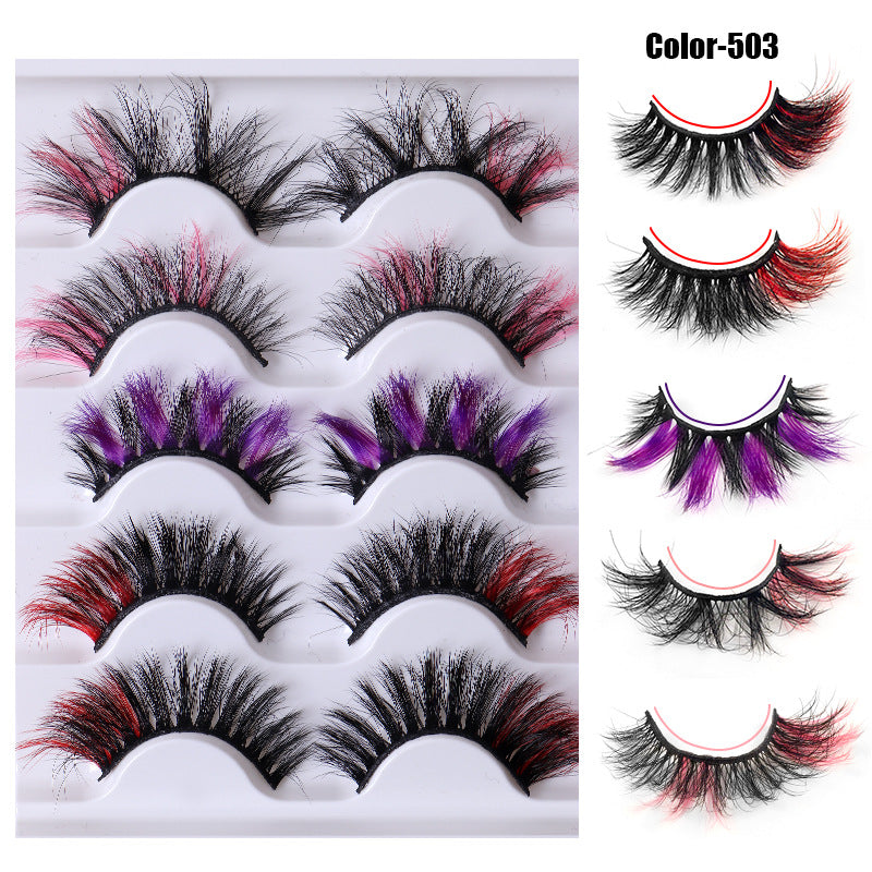 5 pairs colorful eyelashes